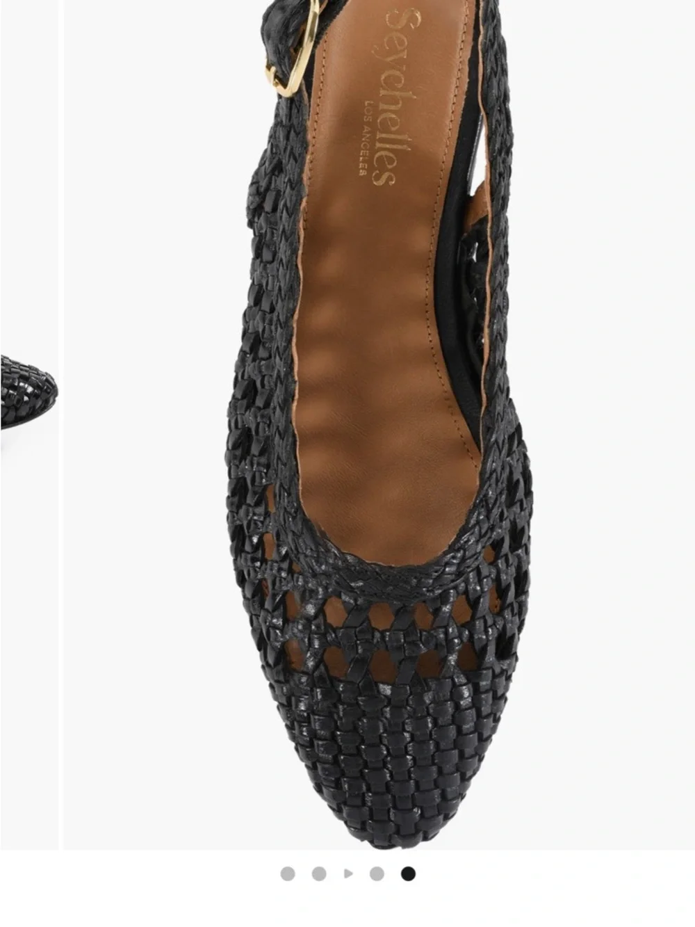 Seychelles Black Braided Slingback Pointed- Toe Flat